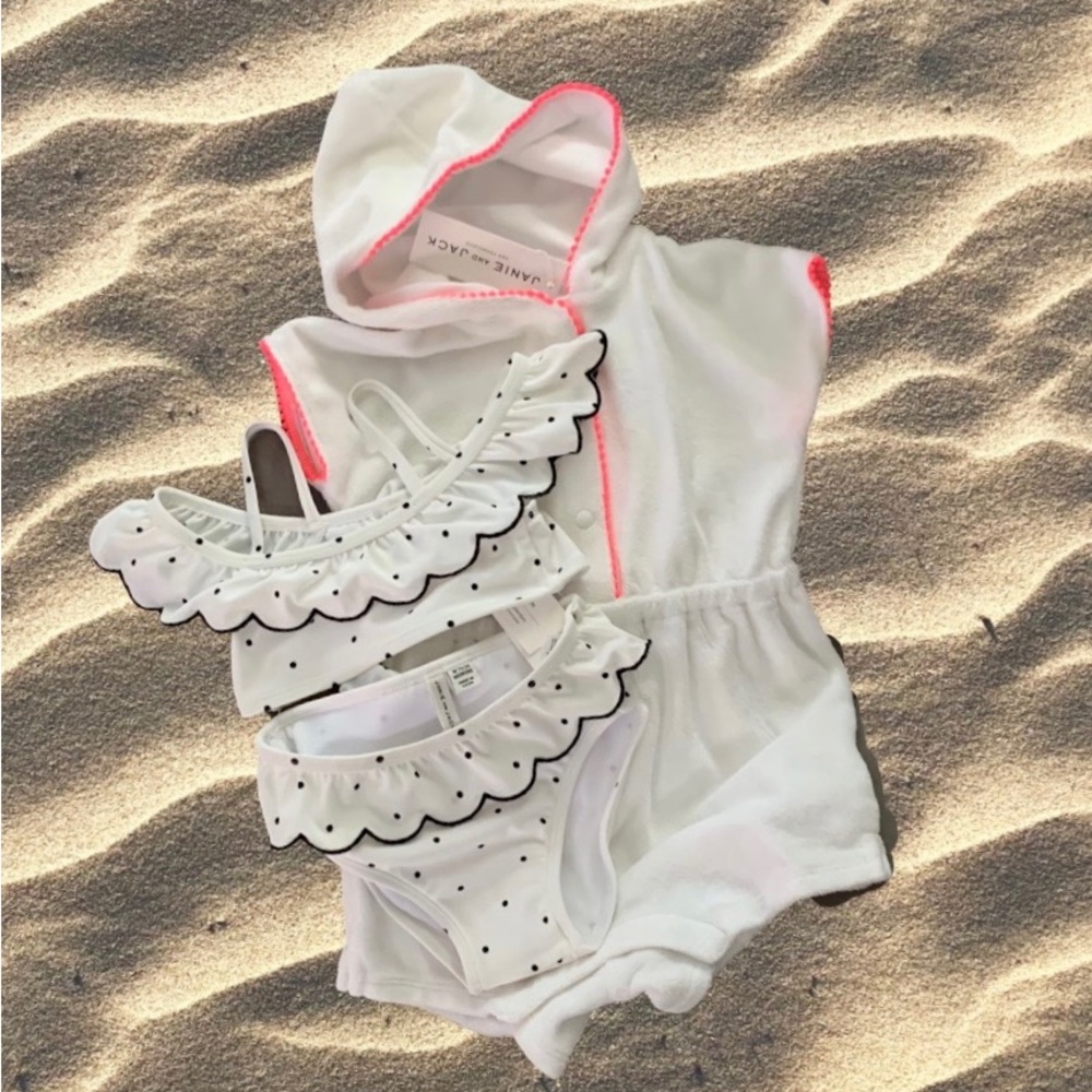 Janie and Jack Polka Dot Swim Suit & Cover Up